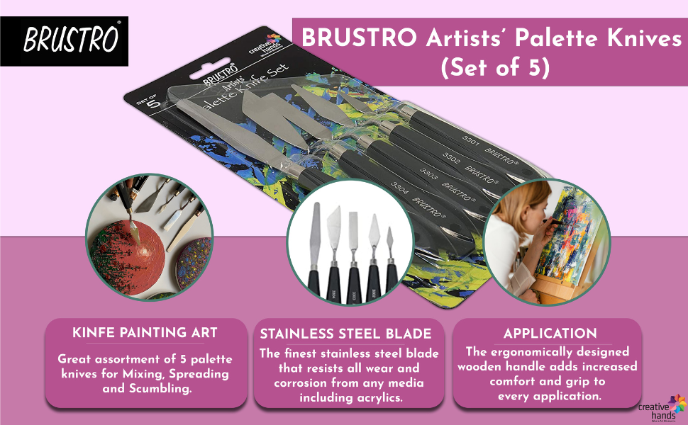 BRuSTRO Artists' Palette Knives (Set of 18