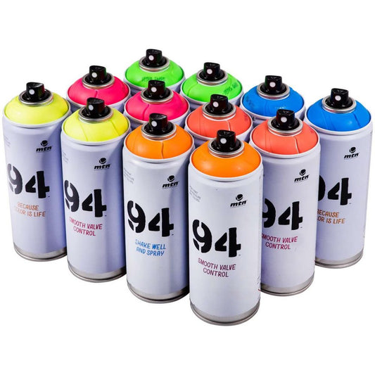 MTN 94 Speciality Low Pressure Fluroscent Spray Paints | DIY, Quick Drying with Matt finish for most surfaces like Porous, Non-porous, Metal, Wood, and Walls - 400ml