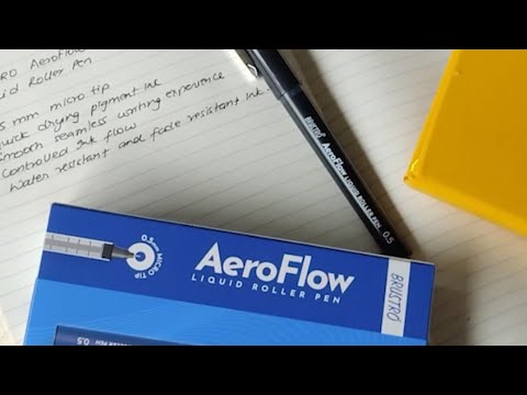 BRUSTRO AeroFlow Liquid Ink Rollerball Pens 0.5 Micro Tip Pack of 12 (Vibrant Blue ink)