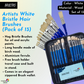 Brustro White Bristle Hair Brushes (Pack of 13) with Artists Oil Colour Set of 18 Colours X 12ML Tubes and Oil Painting Paper 300 GSM A4 (Pack of 9 + 3 Free Sheets)