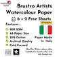 Brustro Artists Watercolour Paper, 200 GSM, A3 Size, 25% Cotton CP, 6 + 2 Free Sheets (Pack of 2)