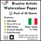 Brustro Artists' Watercolour paper 25% Cold Pressed 300 GSM 50 SHEETS. Size 10 X 14 cm