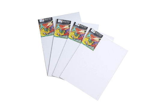 Brustro 100% Cotton Canvas Board Medium Grain 10"X14" (Pack of 4)