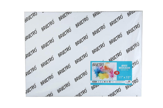 Brustro Artists Watercolour Paper, 25% Cotton, 300 GSM, Cold Pressed, Size - 11" x 15" (Inches), Pack of 20 Sheets