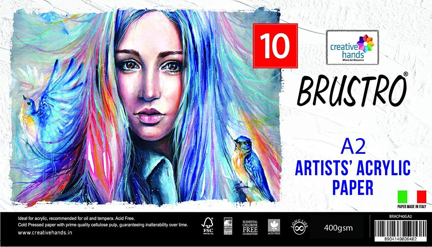 Brustro Artists' Acrylic Paper 400 Gsm A2 (10 Sheets)