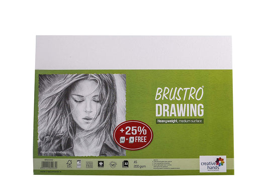 Brustro Sketching & Drawing Papers 200 GSM A5 , 32 + 8 Free Sheets (Pack of 2)