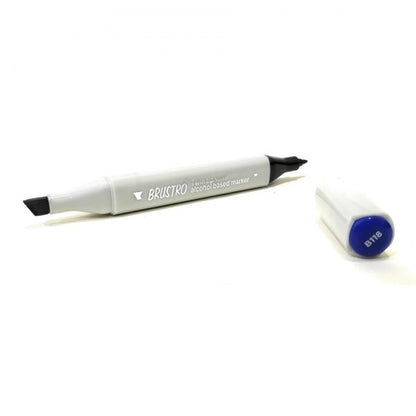BRUSTRO Twin Tip Alcohol Based Marker| Black | 1-7mm line, Fine 0.7mm, Waterproof | Ideal for Texturing,Sketching,Interior & Fashion Design,Graffiti,Professional Comic Artist, Architect,Fine Art