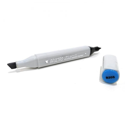 BRUSTRO Twin Tip Alcohol Based Marker| Black | 1-7mm line, Fine 0.7mm, Waterproof | Ideal for Texturing,Sketching,Interior & Fashion Design,Graffiti,Professional Comic Artist, Architect,Fine Art