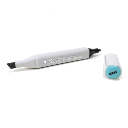 BRUSTRO Twin Tip Alcohol Based Marker| Black | 1-7mm line, Fine 0.7mm, Waterproof | Ideal for Texturing,Sketching,Interior & Fashion Design,Graffiti,Professional Comic Artist, Architect,Fine Art