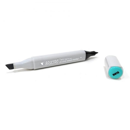 BRUSTRO Twin Tip Alcohol Based Marker| Black | 1-7mm line, Fine 0.7mm, Waterproof | Ideal for Texturing,Sketching,Interior & Fashion Design,Graffiti,Professional Comic Artist, Architect,Fine Art