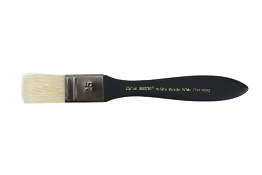 Brustro Artists White Bristle Wide Flat Brush - Series 1002 - Size - 25MM (for Oil & Acrylic)