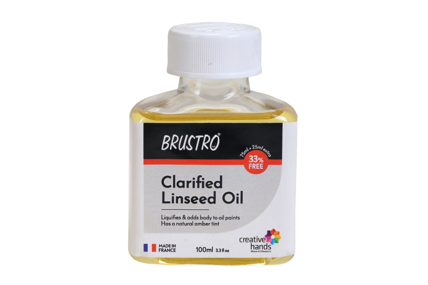 Brustro Professional Clarified Linseed Oil 100ml (75ml + 25ml Free)