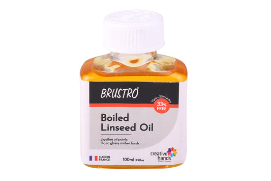 Brustro Professional Boiled Linseed Oil 100ml (75ml + 25ml Free)