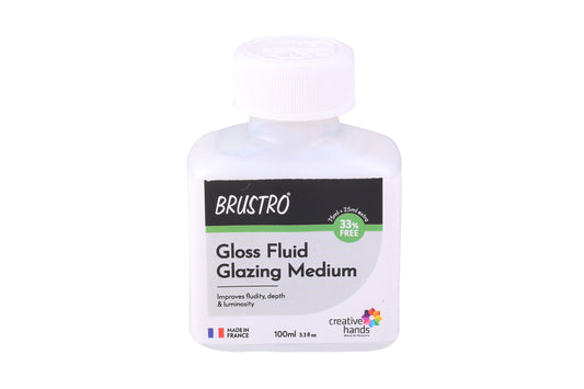 Brustro Professional Gloss Fluid Glazing Medium 100ml (75ml + 25ml Free)