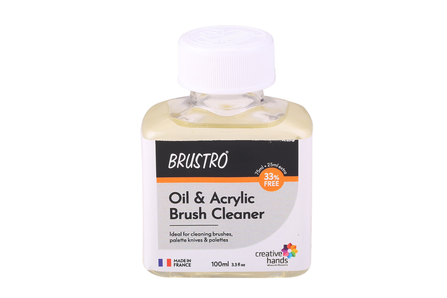 Brustro Oil and Acrylic Brush Cleaner 100ml (75ml + 25ml Free)