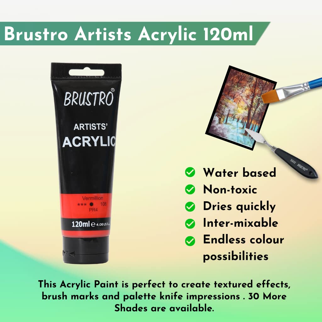 Brustro Arists' Acrylic 120ml Cad Red Hue
