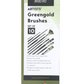 Brustro Artists Greengold Acrylic Brushes Assorted Set of 10. (Comes in an Elegant Black Zippered Wallet)