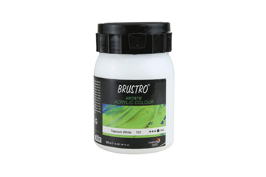 BRUSTRO Artists Acrylic Titanium Colour (500ml, White).