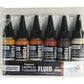 Brustro Professional Artists Fluid Acrylic 20 ml Down to Earth Set of 6 (Burnt Sienna, Burnt Umber, Yellow Oxide, Raw Sienna, Unbleached Titanium, Golden Raw Sienna) with Pouring Medium 200 ml
