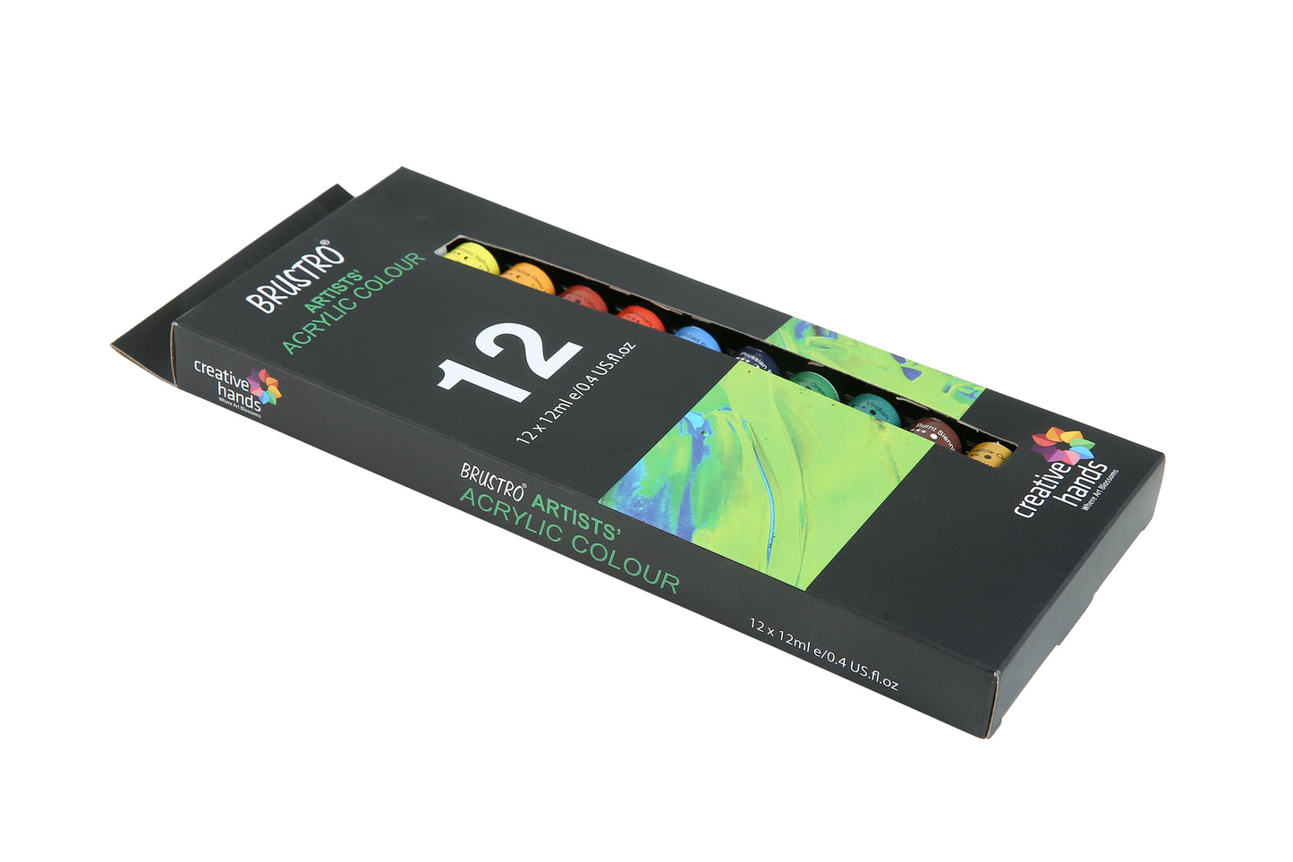 BRUSTRO Artists Acrylic Colour Set of 12 Colours X 12ML Tubes