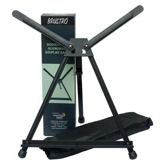 Brustro Aluminum Tabletop Double Arm Easel Tri-Pod Design with Rubber Feet Size - 24" inch