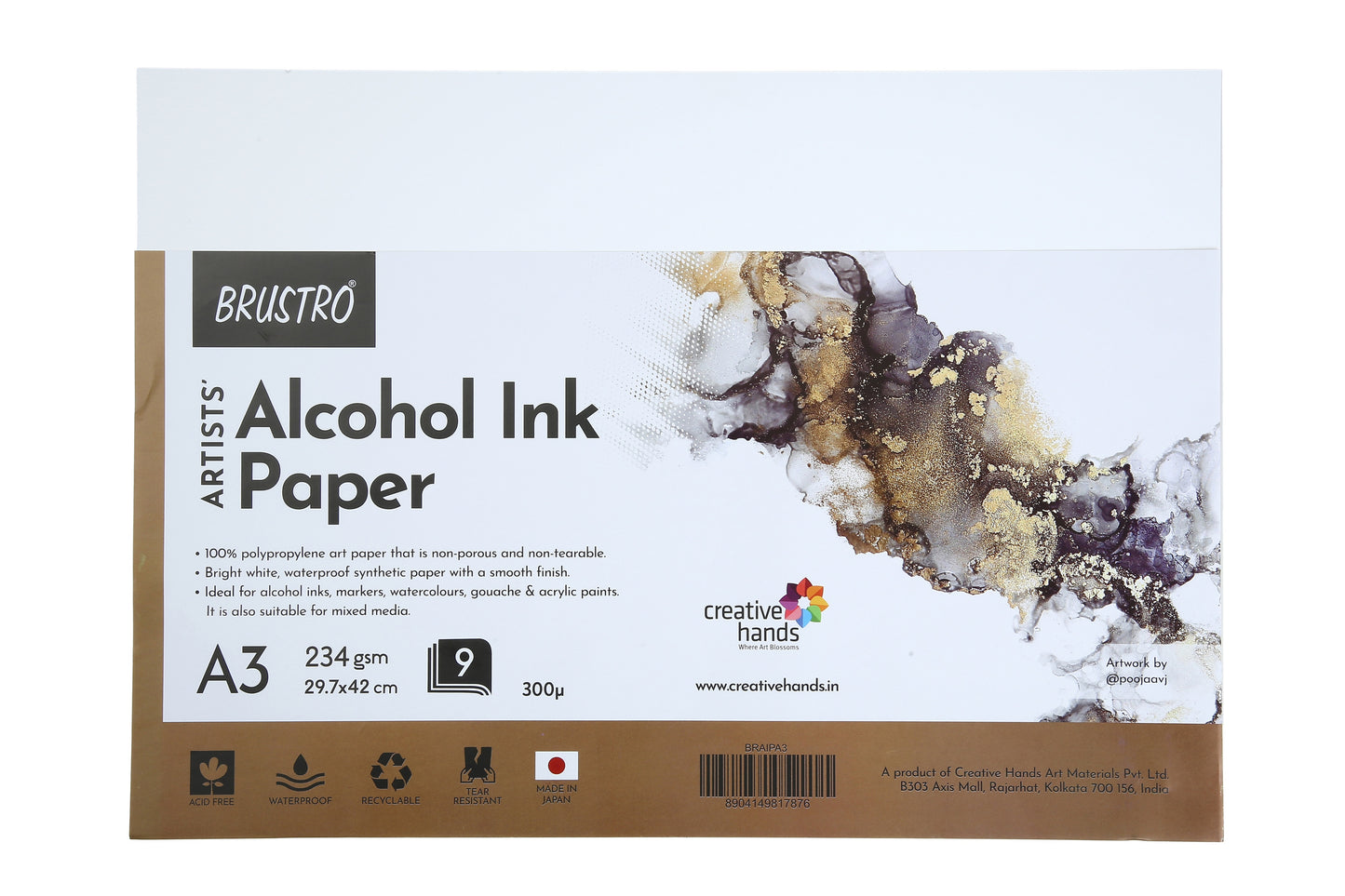 Brustro Artists Alcohol Ink Paper 234 GSM, 300 Micron, Size - A3 (Pack ...