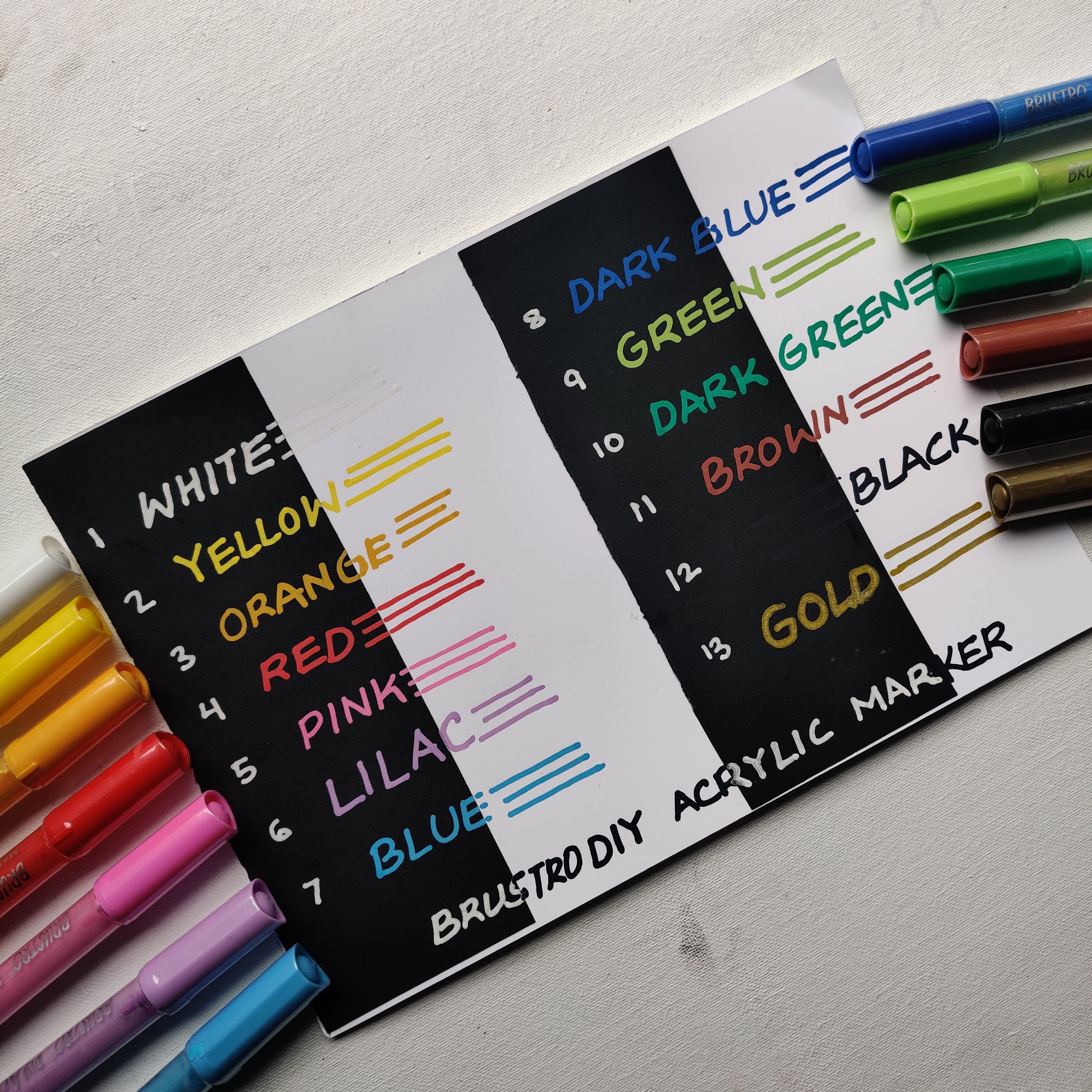 Brustro DIY Acrylic Marker Set - 12 Vibrant Colors/Buy now