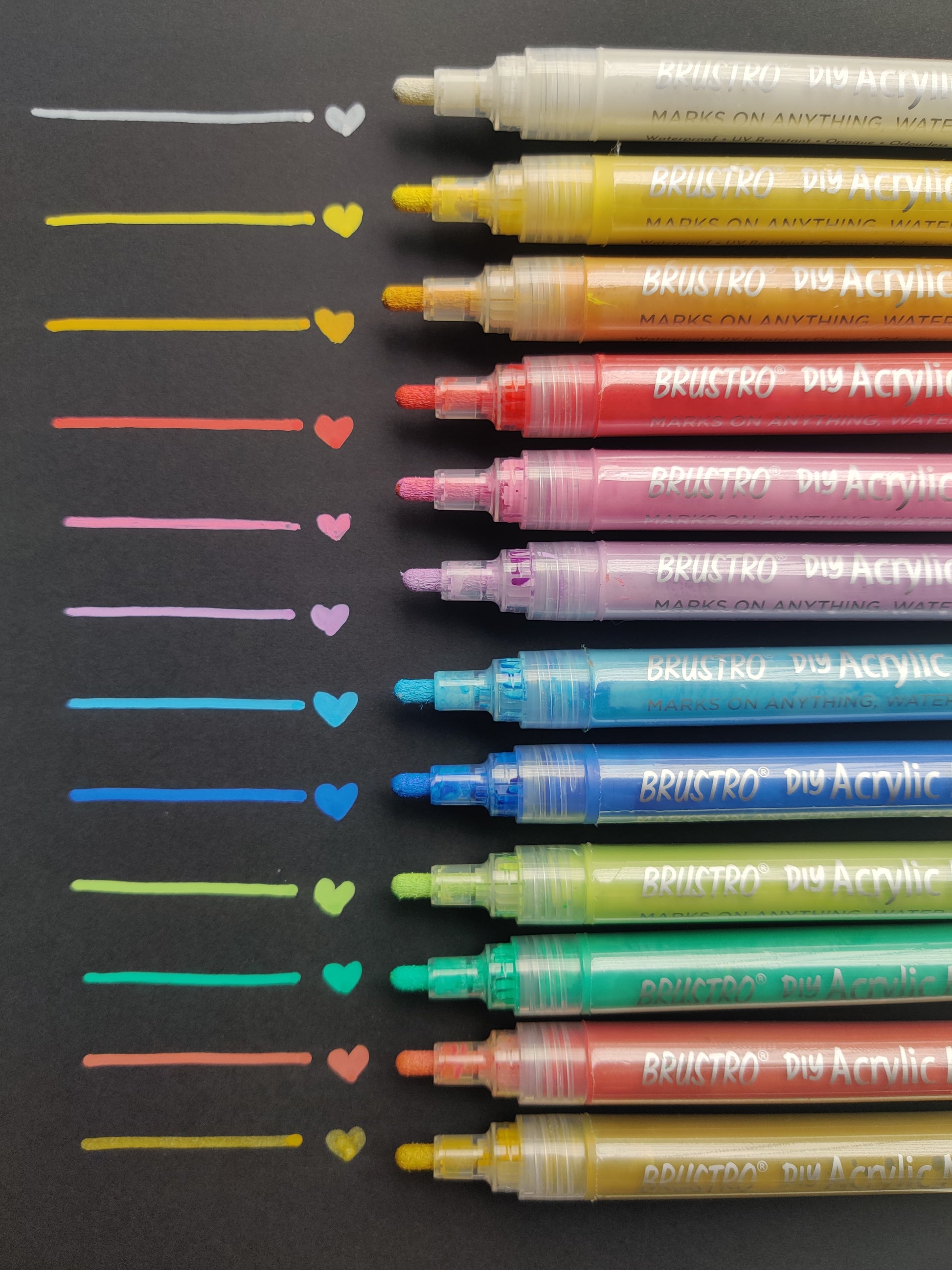 Brustro DIY Acrylic Marker Set - 12 Vibrant Colors/Buy now
