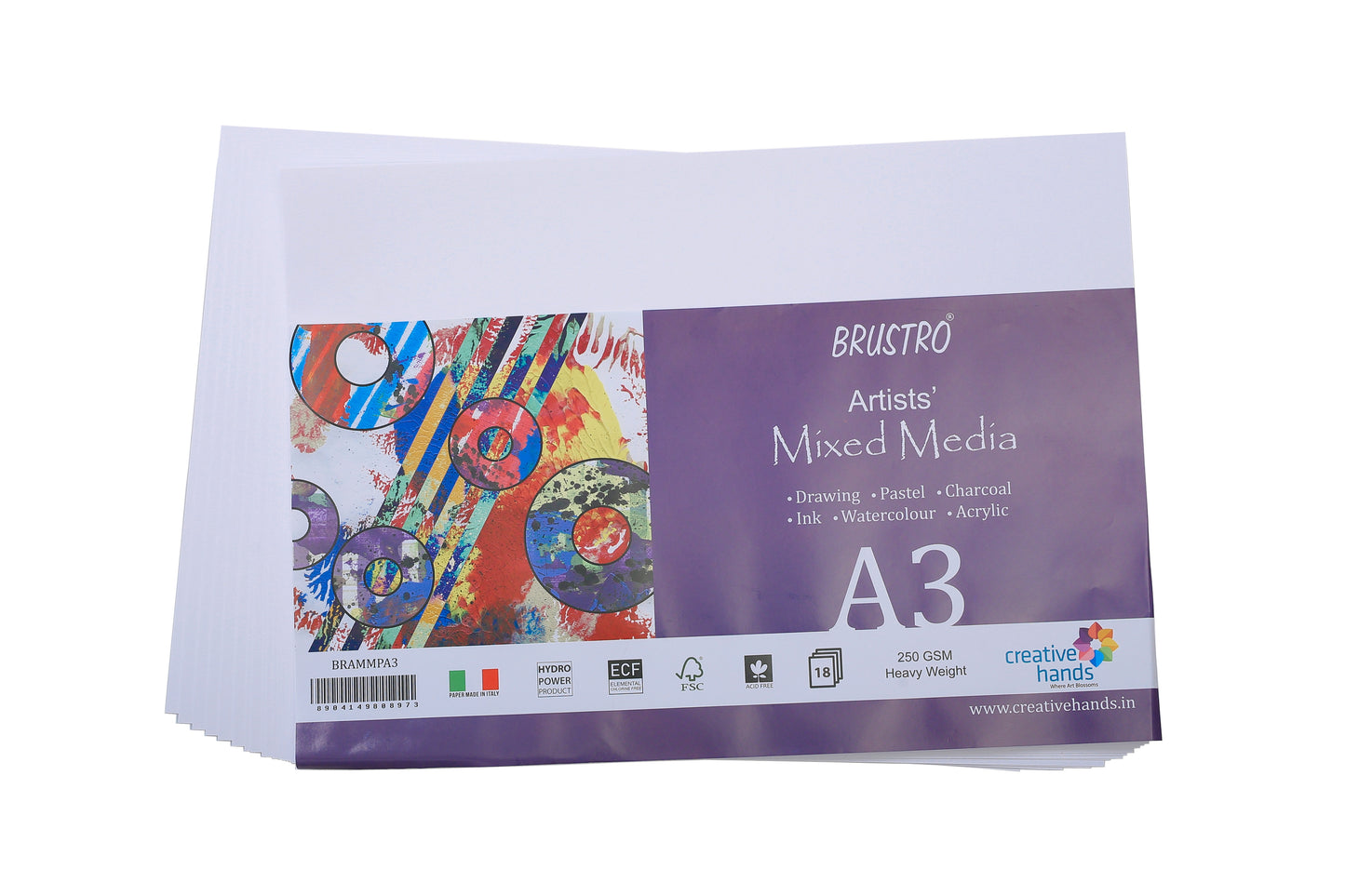 Brustro Artists Mixed Media Paper 250 GSM Size - A3, 18 Sheets