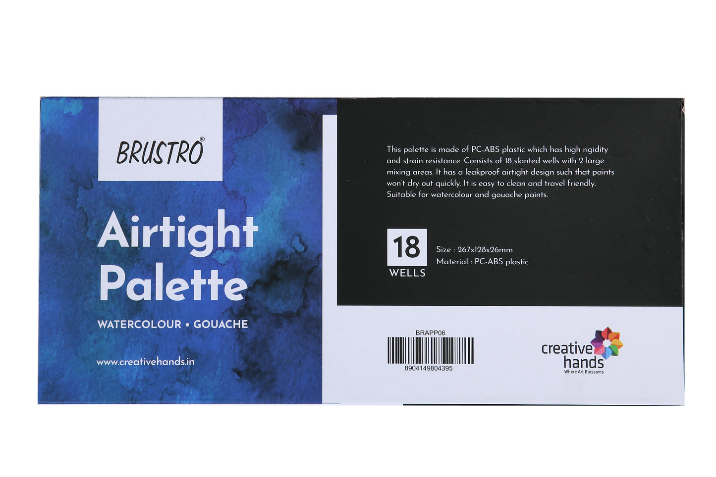 BRUSTRO Artists’ AIRTIGHT Palette 18 Wells with a Removable Clear Tray