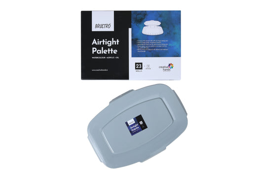 BRUSTRO Artists’ AIRTIGHT Peel-off Palette 23 Wells with Separable Lid made of Nanophase Ceramic (sponge included)