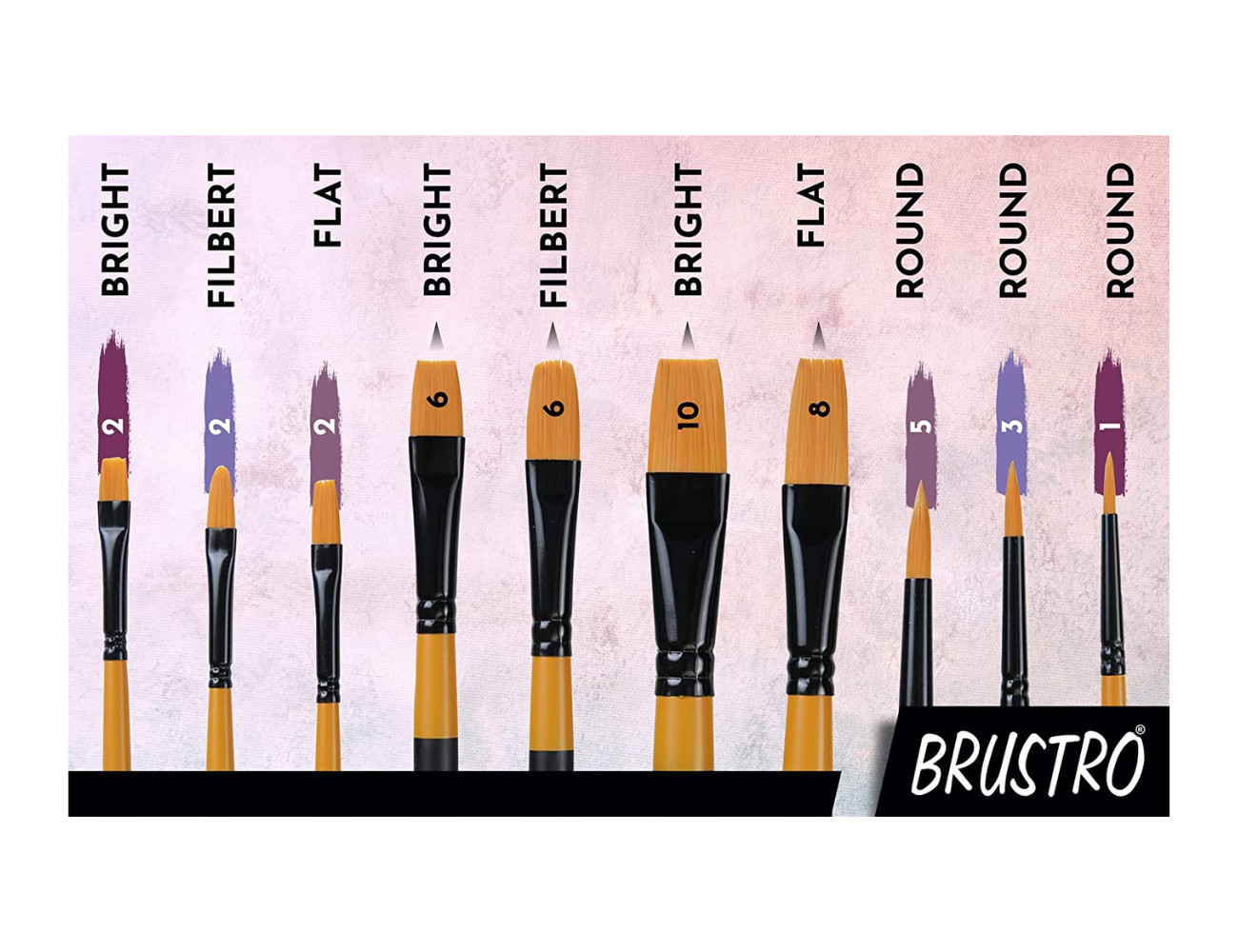 BRUSTRO Artists ’ Acrylic Colour Set of 24 with Gold Taklon Brush Set of 10 and 5 Canvas Boards (4x6, 6x8, 8x10, 10x12, 10x14)