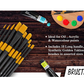 BRUSTRO Acrylic Paint Set of 24, Multicolour 12ml Tubes with Gold Taklon Brush Set of 10