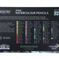 Brustro Artists Watercolour Pencils | Set of 72 Colors in Elegant tin Box |4mm Leads, Non-toxic, Break-resistant, water soluble, Suitable for Blending, Layering, Painting.