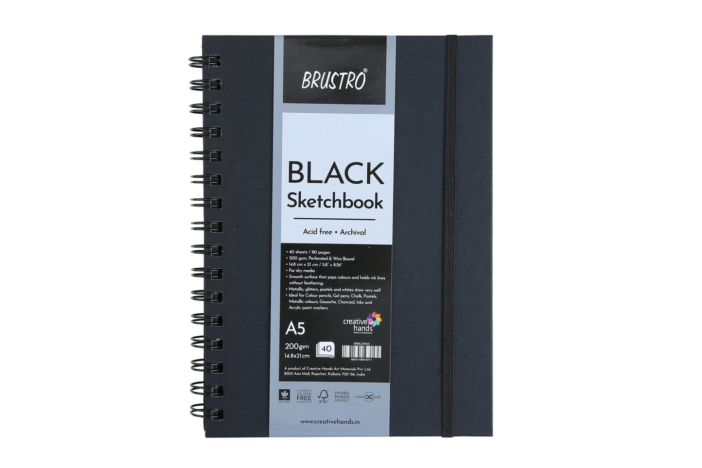 Brustro Acrylic (DIY) Marker Set of 5-Fluroscent Shade with Black Sketchbook