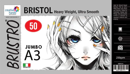 Brustro Bristol 250 GSM Jumbo - A3 (50 Sheets)