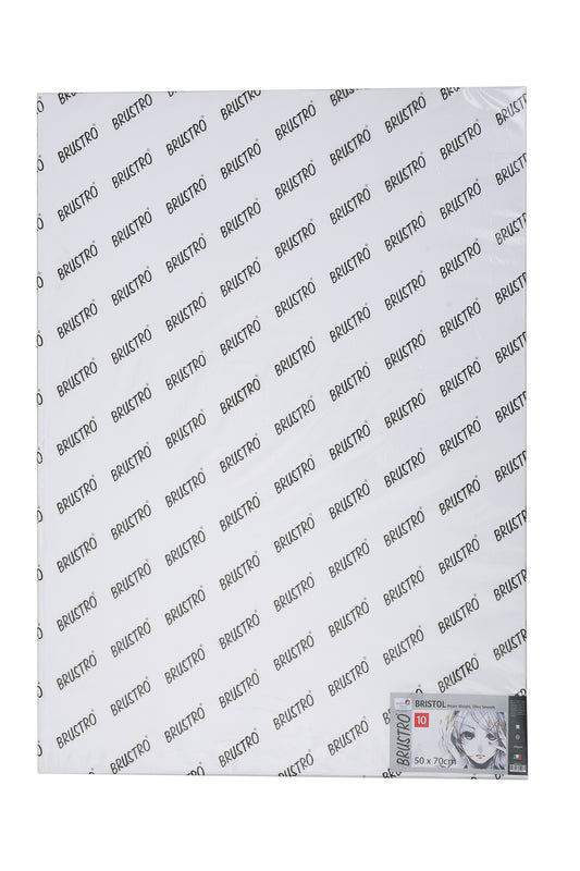 Brustro Bristol Ultra Smooth Paper 250 GSM, Size - 50 x 70 cm, 10 Sheets