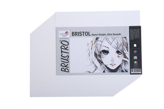 Brustro Artists Small Bristol Paper 250GSM - 50 Sheets. Size (Small) 10 cm X 14 cm