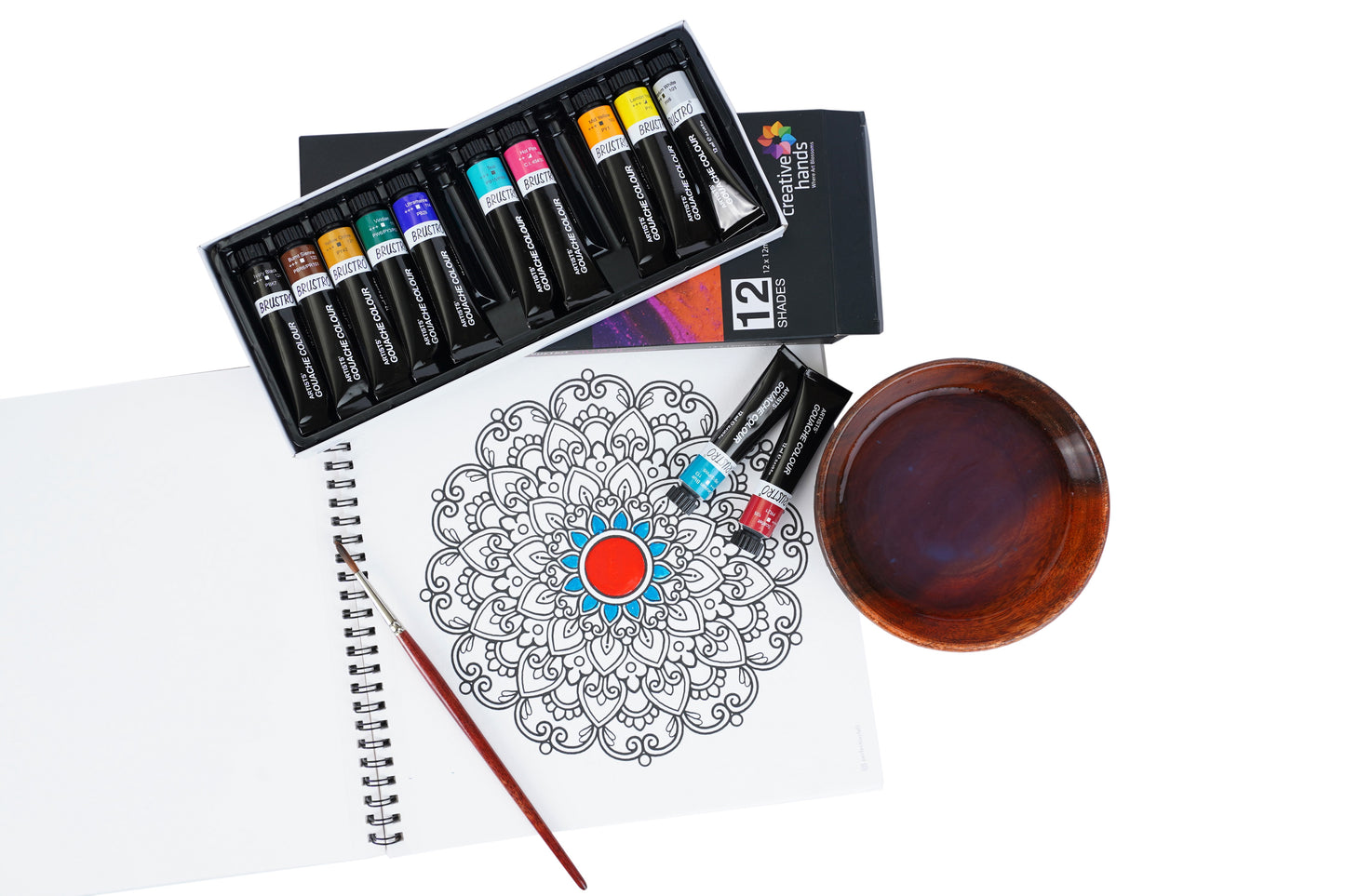 Brustro DIY Mandala Colouring Book 9” x9” 160gsm with 25 Art work