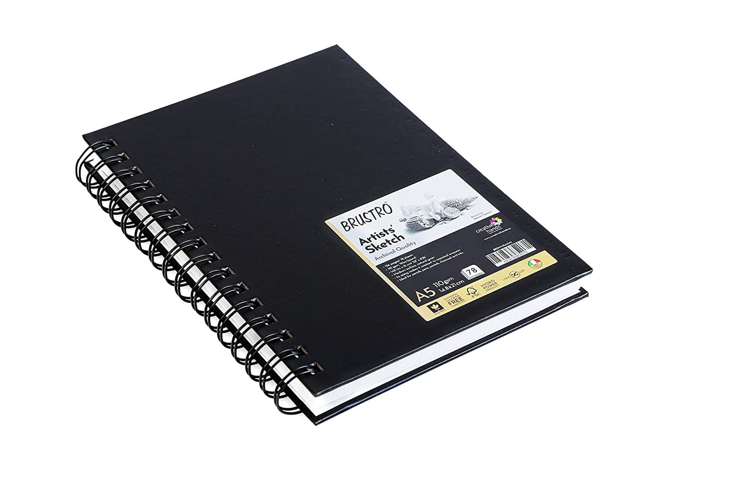 Brustro Artist Wiro Bound Sketch Book Journal A5 Size, 156 Pages, 110 GSM