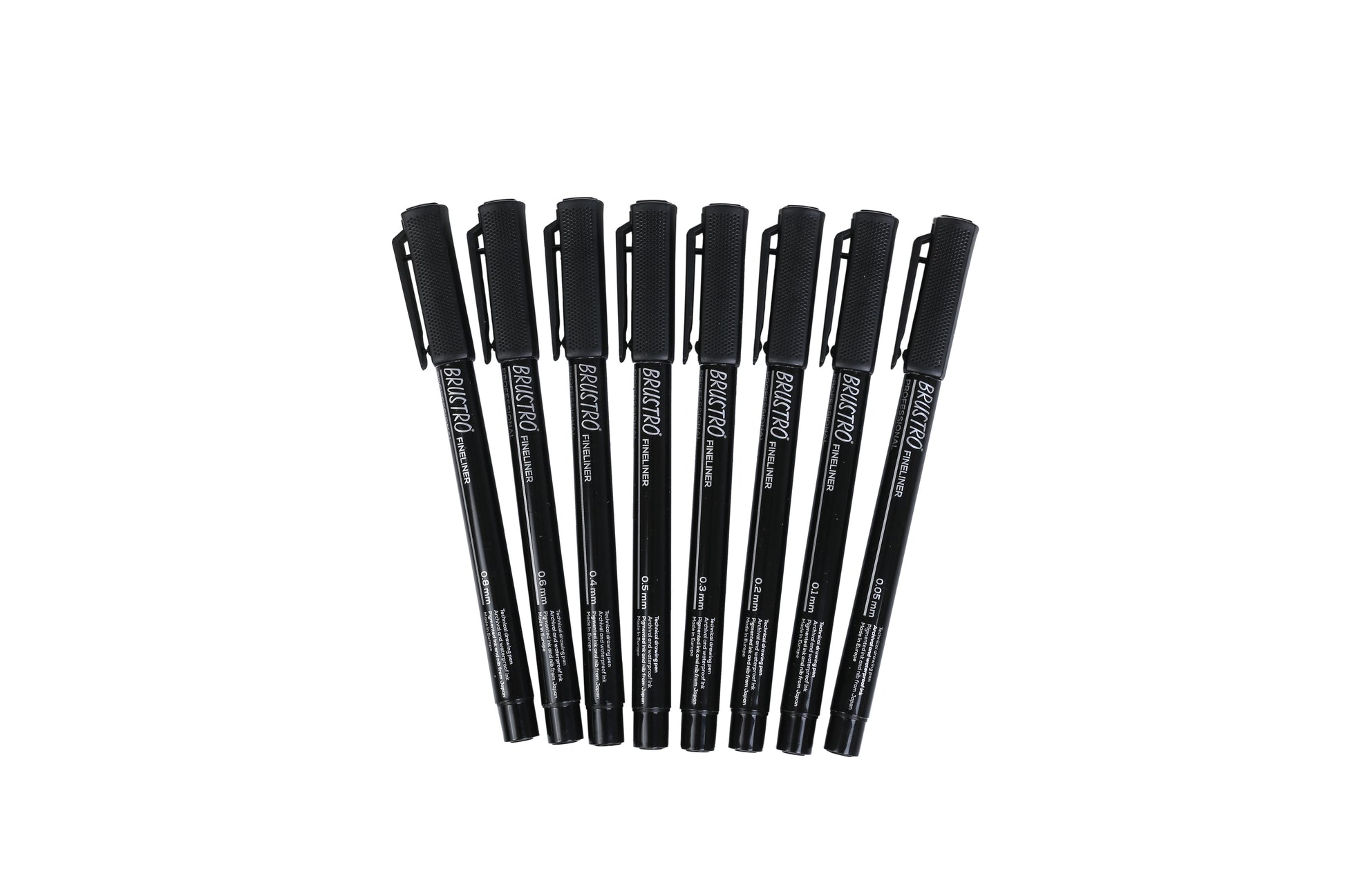 Drawing Pens Set Of 8 Black Fineliners Waterproof Ink Technical Fineliner  Brush 