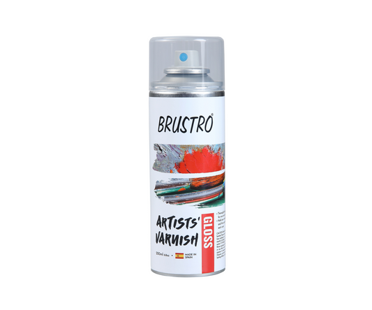 Brustro Artist's Varnish Spray Can | Gloss finish |200ml|Perfect Coating on Acrylic Painting,Watercolours,Oil Paints,Non-yellowing,Non Toxic,Transparent,Canvas,Paper, Artwork Protection.