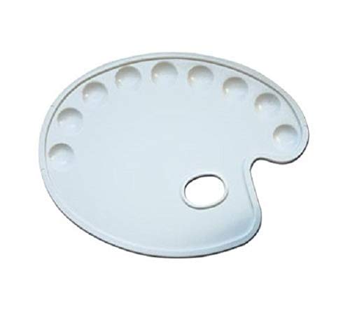 BRUSTRO Oval Shaped 9 Well Plastic Palette 21X28CM. (Pack of 2)