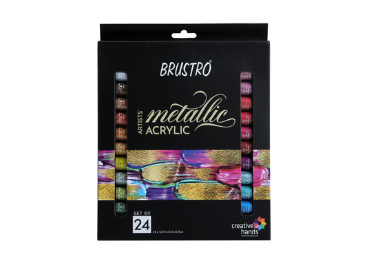 Brustro Artists' Metallic Acrylic Set of 24x12ml tubes