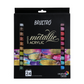 Brustro Artists Metallic Acrylic Set of 24x12ml with Black Paper A5 (40 Sheets)
