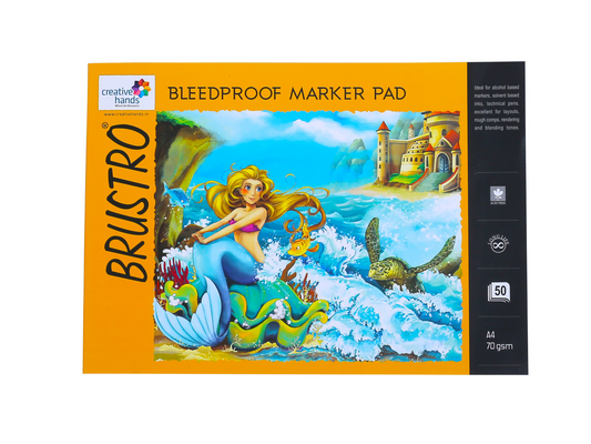 Brustro Bleedproof Marker Papers 70 GSM A4 ( 2 Brustro twin tip markers free worth Rs. 240)