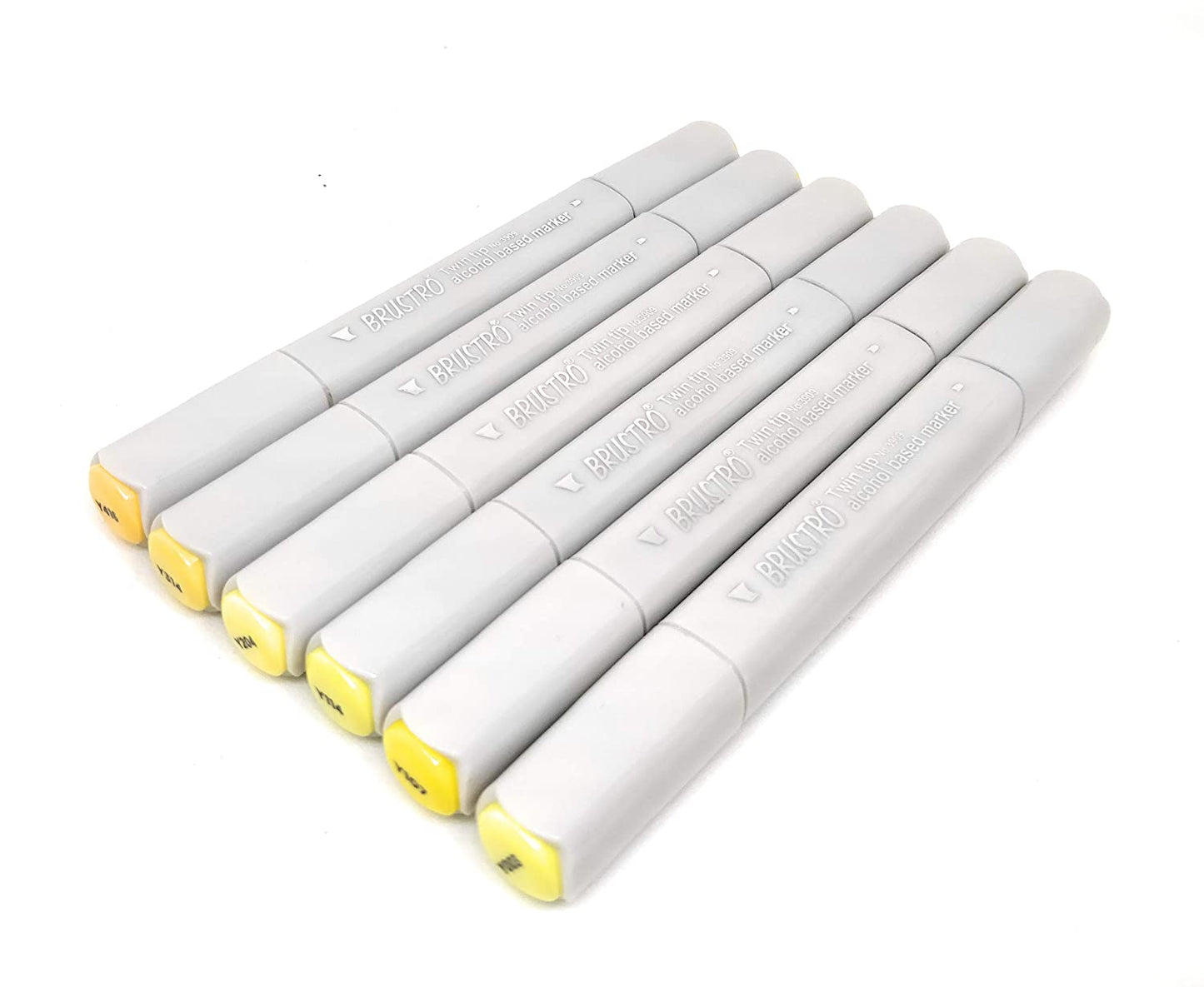 BRUSTRO Twin Tip Alcohol Based Marker Set of 6 (Yellows)