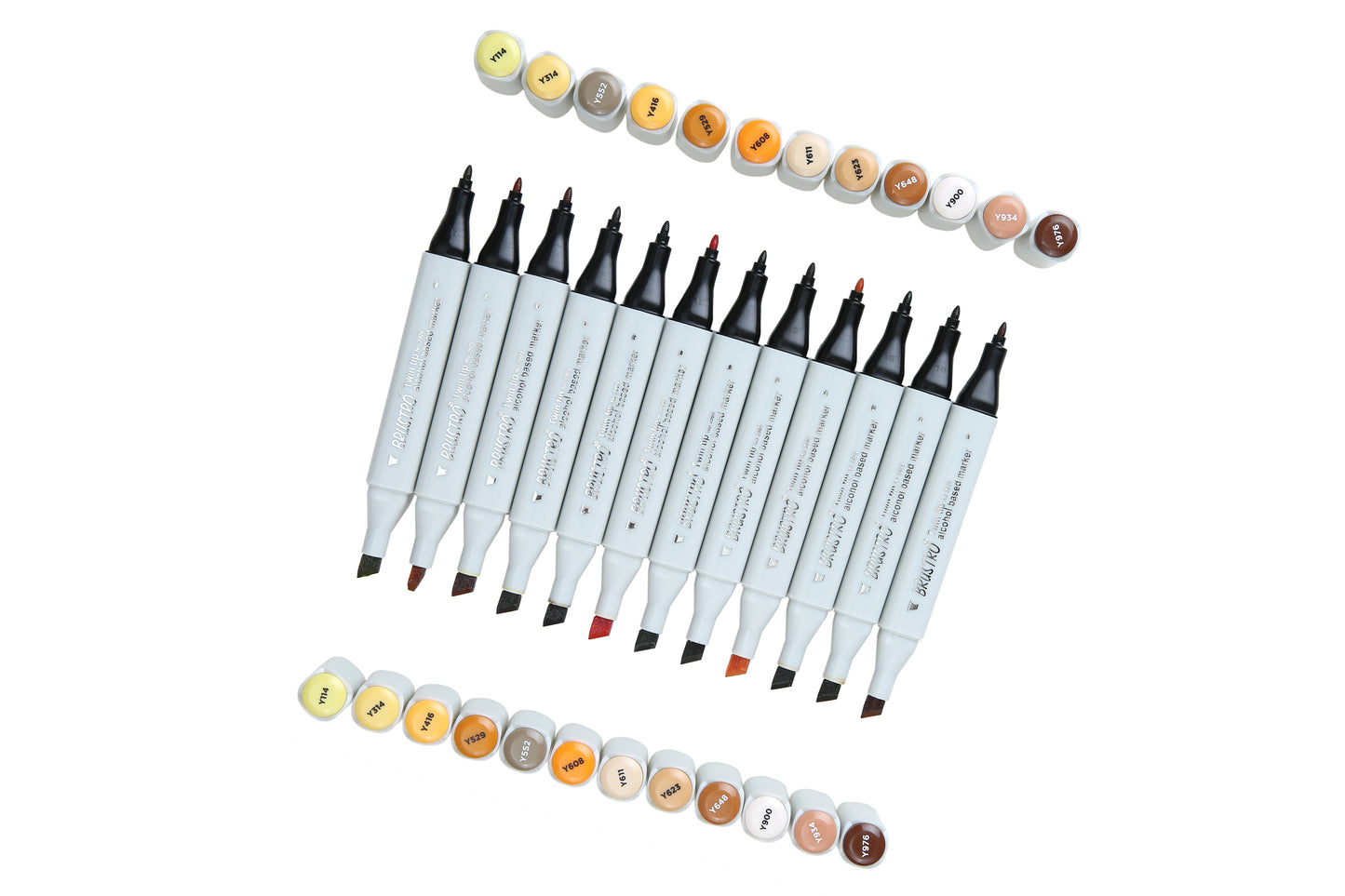 Brustro Twin Tip Alcohol Based Marker Sets Earth Tone (12)