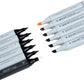 Brustro Twin Tip Alcohol Based Marker Set of 12 - Warm Greys