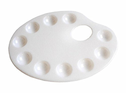 Brustro Oval Shaped 10 Well Plastic Palette 23X17CM (Pack of 3)